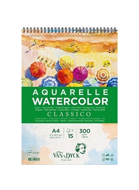 Van Dyck Sulu Boya Blok Classico Dokulu Cldpres A4+üst Sprl 15 YP