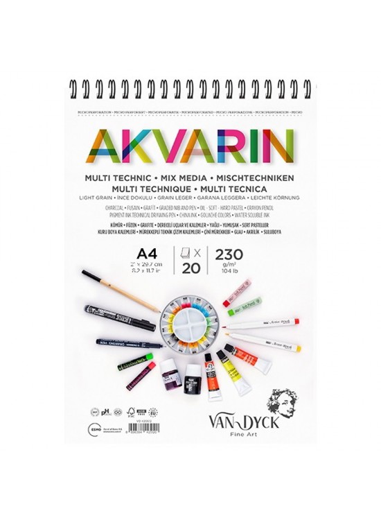 Van Dyck Sulu Boya Blok Multipurpose A5 Üst Sprl 20 YP S.by.blk