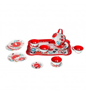 Vardem 15 Parca Cıcek Desenlı Metal Cay Set