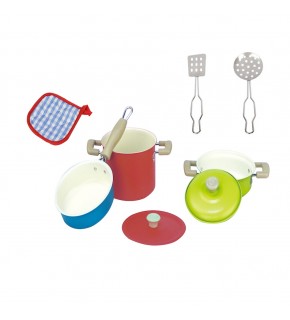 Vardem 8 Parca Pembe Emaye Tencere Tava Set