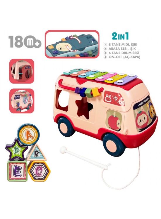 Vardem Oyuncak Eğitici Bul Tak Işıklı Ve Müzikli Otobüs VRD-RT980