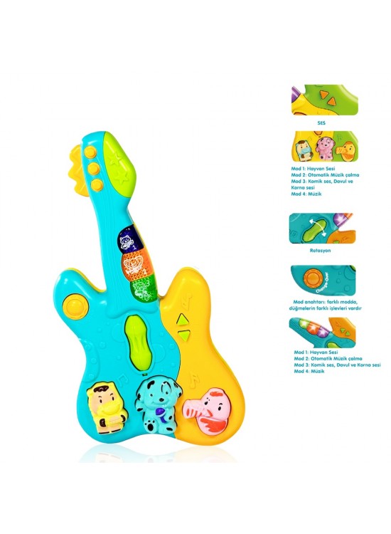 Vardem Oyuncak Işıklı Ve Müzikli Gitar Bebek Piyanosu VRD-JLG-855-36A