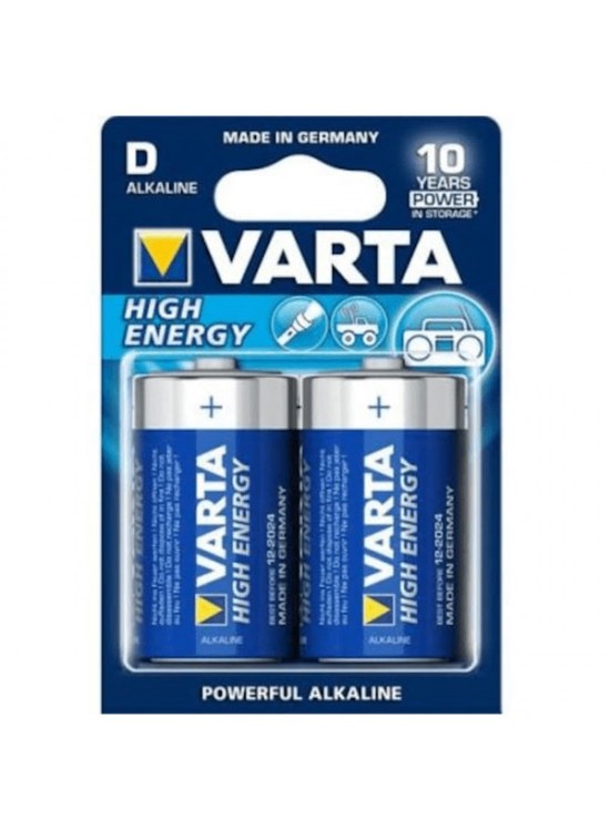 Varta Alkalin Büyük Boy Pil (D) High Energy 2 Lİ