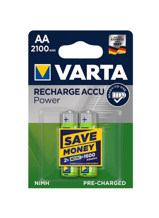 Varta Şarjlı Kalem Pil (AA) 2100 MAH 1.2 V 2 Lİ Varta Şarjlı Kalem Pil (AA) 2100 MAH 1.2 V 2 Lİ