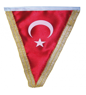 Vatan Masa Bayrağı Türk Üçgen Simli 15x22.5 VT203 (1 Adet)