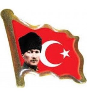 Vatan Rozet Atalı Kalpaklı Bayraklı Dalgalı VT614 (1 Adet)