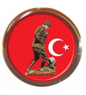 Vatan Rozet Atalı Kocatepe Bayrak Yuvarlak VT617 (1 Adet)