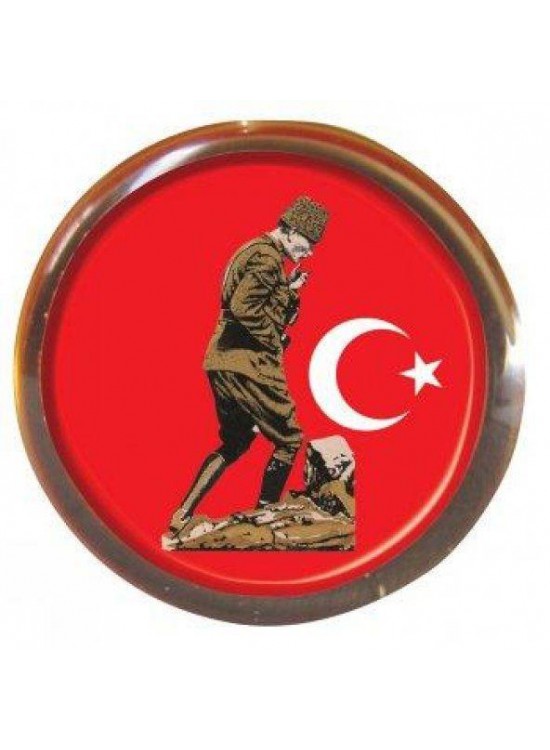 Vatan Rozet Atalı Kocatepe Bayrak Yuvarlak VT617 (1 Adet)