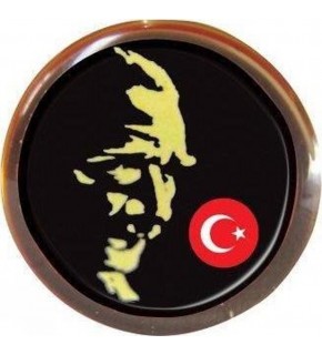 Vatan Rozet Atalı Siyah Baskı Yuvarlak VT620 (1 Adet)