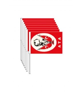 Vatan Sopalı Atalı Bayrak Bez 30x45 (1 Adet)