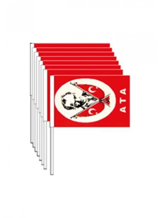 Vatan Sopalı Atalı Bayrak Bez 30x45 (1 Adet)