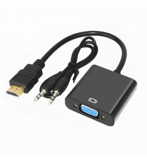 Vcom CG590-B-0.15 Siyah Hdmi Erkek To Vga Dişi+Ses Kablosu Dönüştürücü