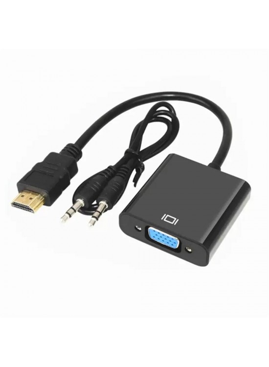 Vcom CG590-B-0.15 Siyah Hdmi Erkek To Vga Dişi+Ses Kablosu Dönüştürücü