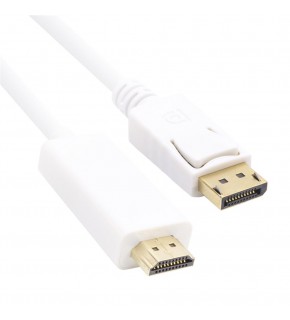 Vcom CG605L-3.0 Beyaz 3.0MT Display Port Erkek To Hdmi Erkek Kablo