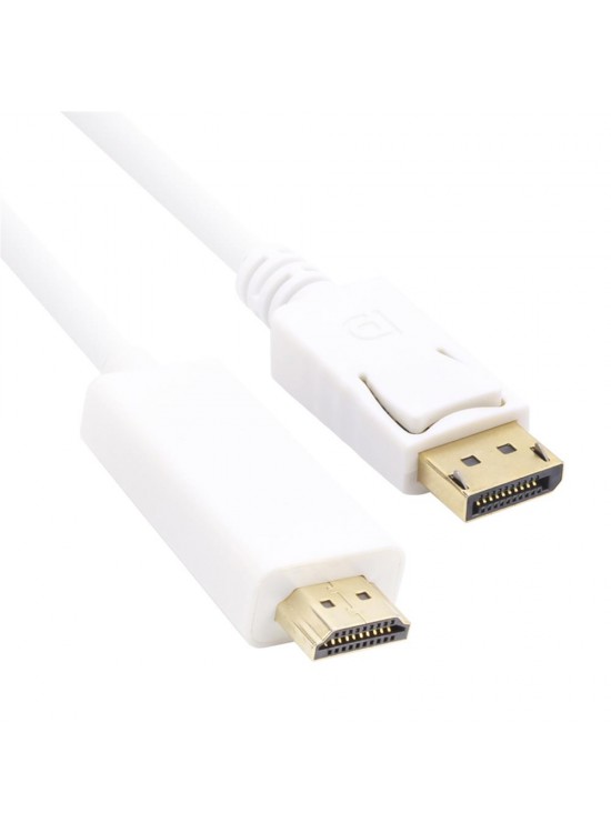 Vcom CG605L-3.0 Beyaz 3.0MT Display Port Erkek To Hdmi Erkek Kablo