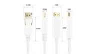 Vcom CG605L-5.0 Beyaz 5.0MT Display Port Erkek To Hdmi Erkek Kablo