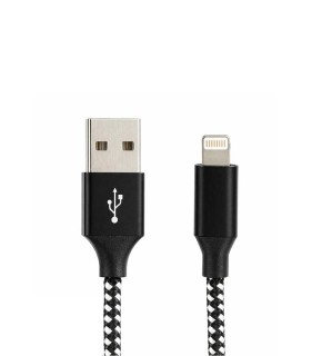 Vcom CU251 Lightning to USB 3m 12W (5V-2.4A) Örgülü Şarj Kablosu