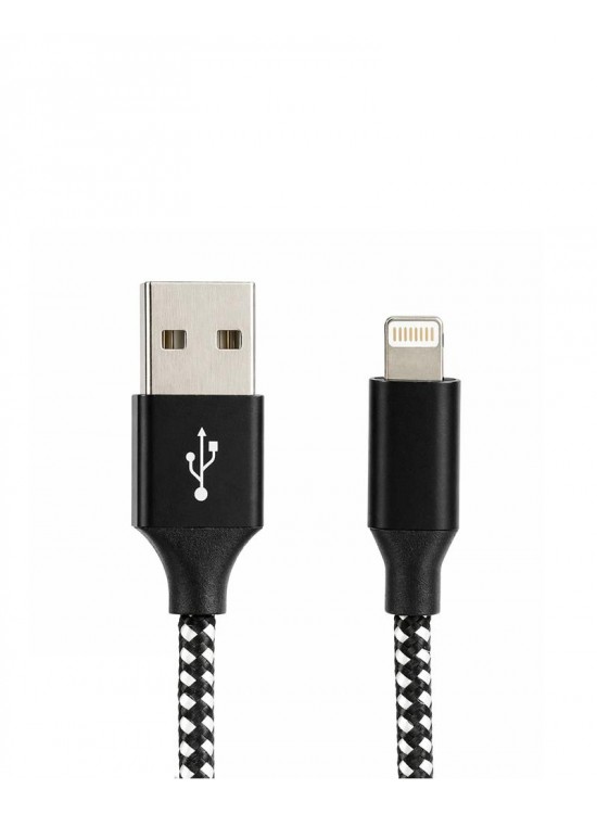 Vcom CU251 Lightning to USB 3m 12W (5V-2.4A) Örgülü Şarj Kablosu