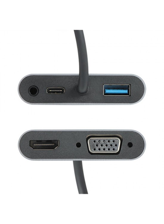 Vcom CU4511 Type-C To Hdmi+Vga+Usb 3+3.5mm Aux+ Type-C Çevirici