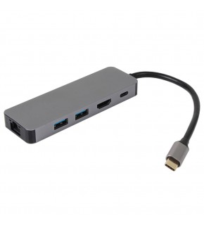 Vcom CU4592 Type-C To HDMI (4K@30Hz)+2-USB A 3.0 (5Gb)+Gigabit LAN+PD 3.0 100W Çoklayıcı