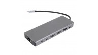 Vcom CU4706 Type-C To HDMI-2+DP+USB3.0-3+TYPE C+USB2.0+RJ45+SD2.0+TF2.0+PD+DC 3.5mm 13 in 1 Çevirici