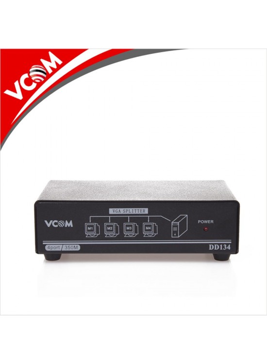 Vcom DD134 1-4 Port 350MHZ Metal Vga Splitter Vcom DD134 1-4 Port 350MHZ Metal Vga Splitter