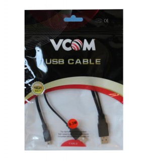 Vcom Usb 2.0 2-Mini Usb 5Pin Black 0.3M