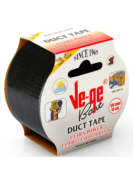 Vege Özel Amaçlı Bant Tamir ve Yalıtım Power Ducttape 50x10 Siyah Vege Özel Amaçlı Bant Tamir ve Yalıtım Power Ducttape 50x10 Siyah