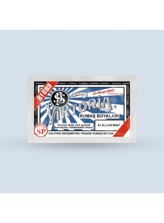 Victoria Toz Kumaş Boyası - 61 Blujin Mavi 10 Gr Victoria Toz Kumaş Boyası - 61 Blujin Mavi 10 Gr