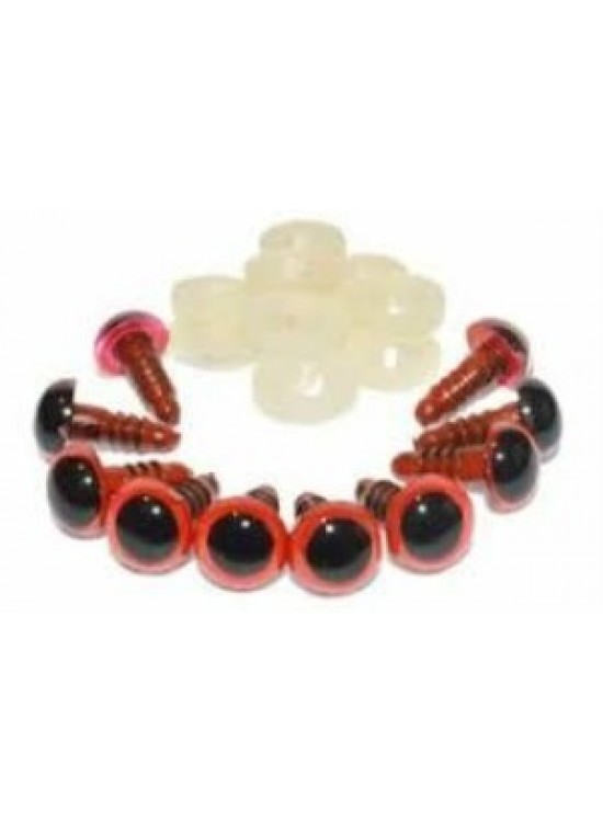 Vidalı Göz 8mm Kırmızı (1 Adet)