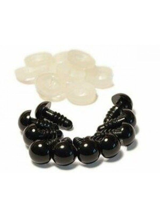 Vidalı Göz 9mm -100- Şeffaf Siyah (1 Adet)