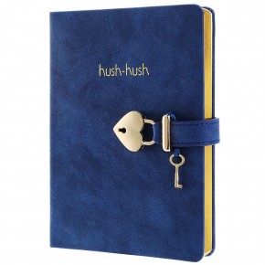 Vj Defter Hush Hush Kilitli 13x18 80 GR 160 YP Çizgili Mavi 1331