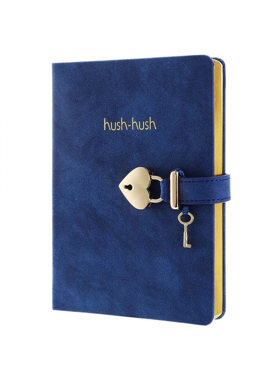 Vj Defter Hush Hush Kilitli 13x18 80 GR 160 YP Çizgili Mavi 1331