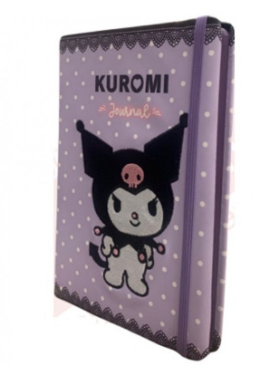 Vj Kuromi Vegan Deri Günlük.a5 100 Gr.192 Sayfa.lastikli, Kener Boyalı.nakışlı