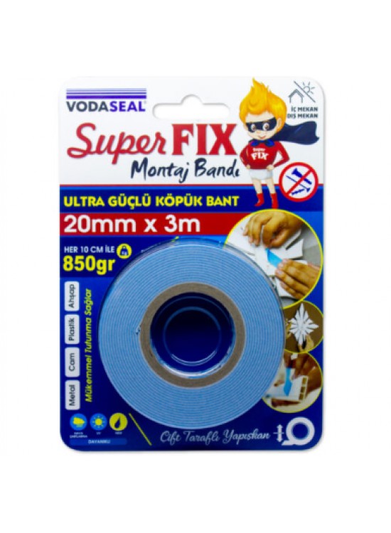 Vodaseal Çiftaraflı Montaj Bandı 20x3 M 0574 Vodaseal Çiftaraflı Montaj Bandı 20x3 M 0574