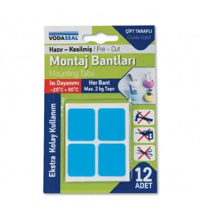 Vodaseal Montaj Bandı 25 X 30 Mm Mavi Beyaz 3447