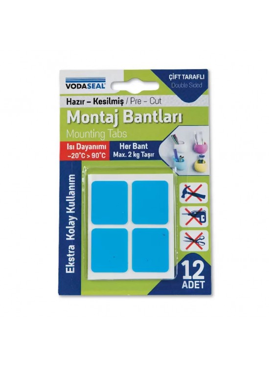 Vodaseal Montaj Bandı 25 X 30 Mm Mavi Beyaz 3447 Vodaseal Montaj Bandı 25 X 30 Mm Mavi Beyaz 3447