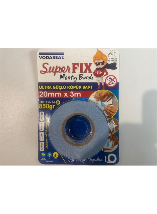 Vodaseal Super Fıx Köpük Bant 20mmX3m (Metal-Cam-Plastik-Ahşap)
