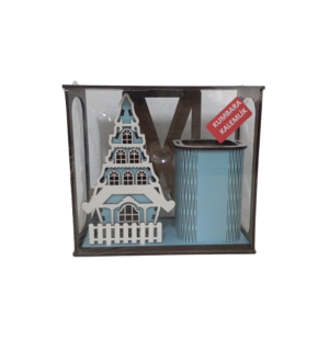 Volee Craft Dekoratif Ev Kumbara + Kalemlik Köşk