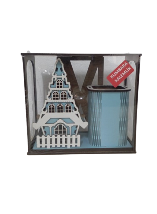 Volee Craft Dekoratif Ev Kumbara + Kalemlik Köşk