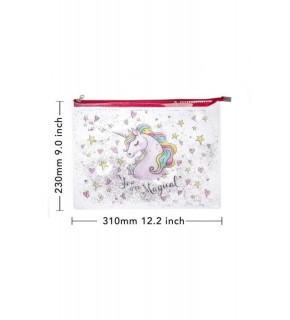 Vuki Fermuarlı Şeffaf Dosya Sulu  A4 Mıx 1/S VK-0073-06