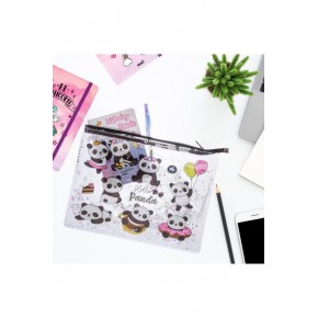 Vuki Fermuarlı Şeffaf Dosya Sulu A4 Panda VK-0073-04