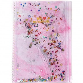 Vuki Sulu Çantalı Defter Orta Boy Pembe Mermer VK-0086F