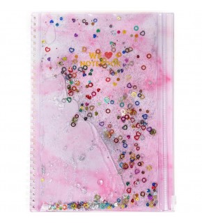 Vuki Sulu Çantalı Defter Orta Boy Pembe Mermer VK-0086F