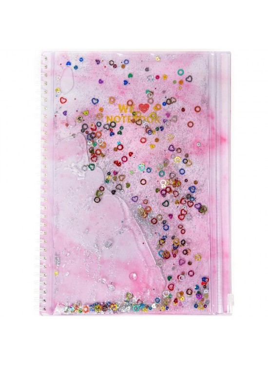 Vuki Sulu Çantalı Defter Orta Boy Pembe Mermer VK-0086F