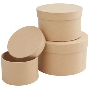 Yakut Hediye Kutusu Kraft Yuvarlak 3 Lü