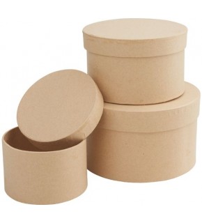 Yakut Hediye Kutusu Kraft Yuvarlak 3 Lü