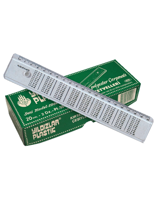 Yıldızlar Standart Cetvel Çarpım TabLolu 20 CM 11 (1 Adet)