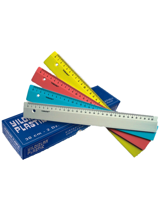 Yıldızlar Standart Cetvel Plastik Renkli 30 CM 70 (1 Adet)
